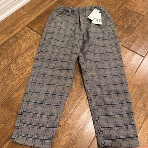 Zara kids Gray Plaid Pants